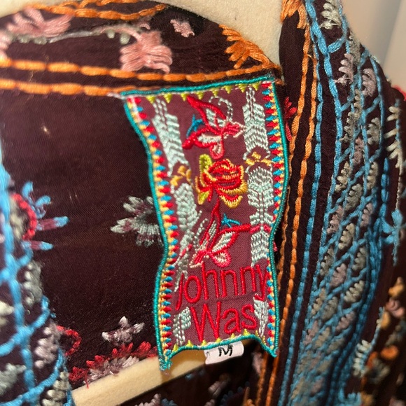Johnny Was Waverly Kimono Jacket Colorful Embroidered Boho Artsy Size Medium - Picture 9 of 9